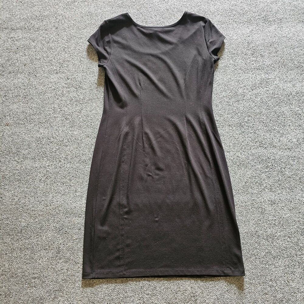 Talbots Dress Womens Medium Black Short Sleeve Fitted Stretchy Neutral Basic - Picture 8 of 9